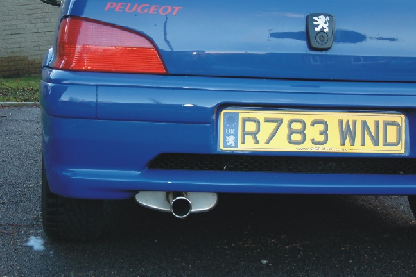 It replaces the standard exhaust on a 106 Rallye from the downpipe back